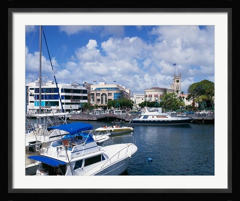 Framed Careenage, Bridgetown, Barbados, Caribbean Print