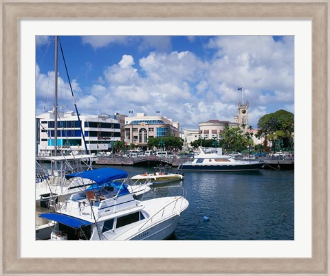 Framed Careenage, Bridgetown, Barbados, Caribbean Print