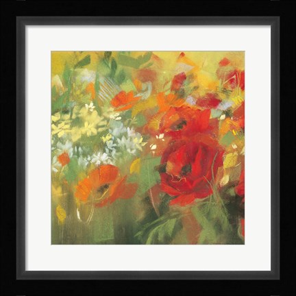 Framed Oriental Poppy Field II Print