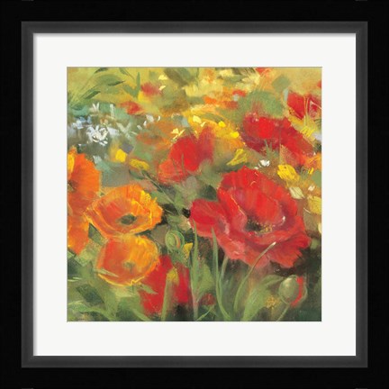 Framed Oriental Poppy Field I Print
