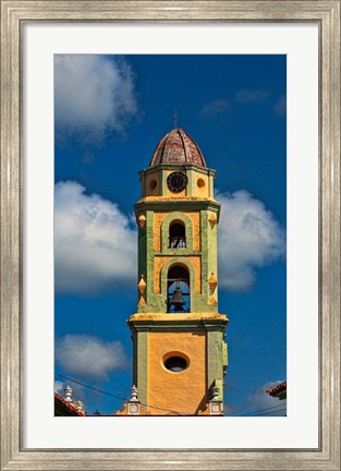 Framed Beautiful color steeple in church, Trinidad, Cuba Print