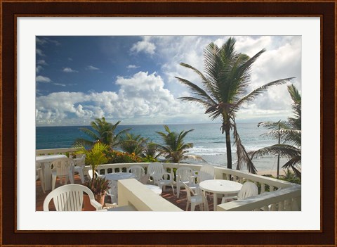 Framed View of Soup Bowl Beach, Bathsheba, Barbados, Caribbean Print