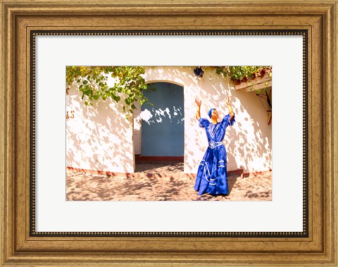 Framed African Dancer in Old Colonial Village, Trinidad, Cuba Print
