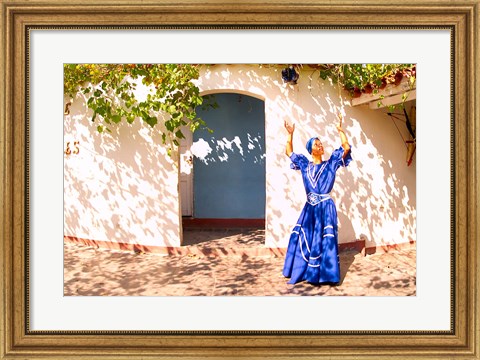 Framed African Dancer in Old Colonial Village, Trinidad, Cuba Print