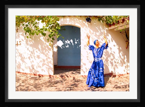 Framed African Dancer in Old Colonial Village, Trinidad, Cuba Print