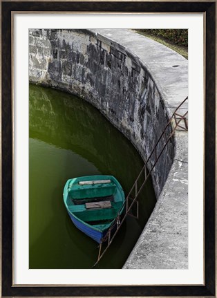 Framed Boat at the fortress of La Fuerza in Havana, Cuba Print