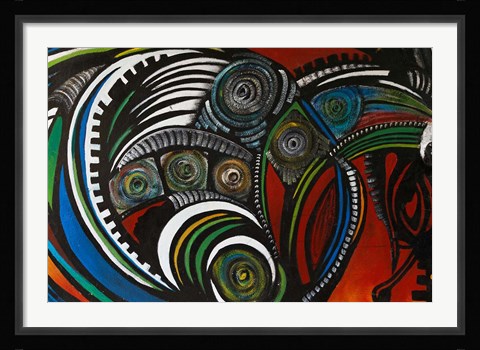 Framed Callejon de Hamels colorful building walls, Cuba Print