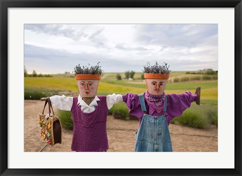 Framed Scarecrows at a lavendar farm in SE Washington Print