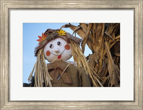 Framed Scarecrow and Dead Corn Husks, Carnation, Washington Print