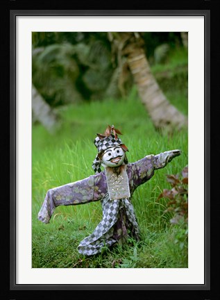 Framed Village Scarecrow, Rice Fields, near Tegallalan, Bali, Indonesia Print