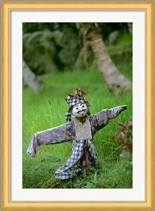 Framed Village Scarecrow, Rice Fields, near Tegallalan, Bali, Indonesia Print