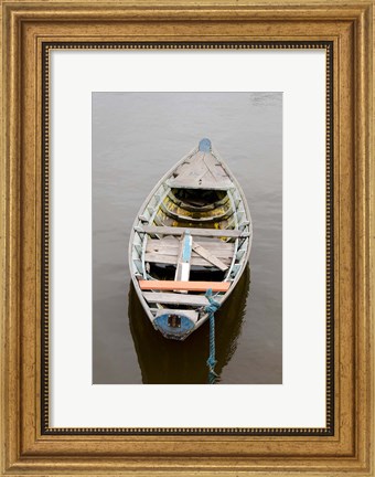 Framed Lone wooden boat, Santarem, Rio Tapajos, Brazil, Amazon Print