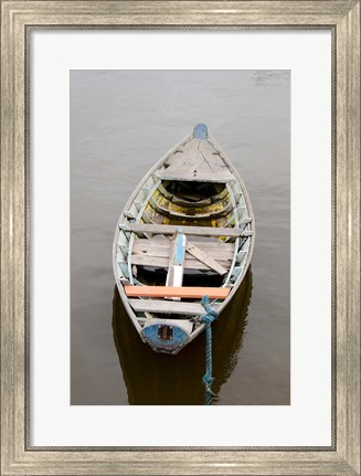 Framed Lone wooden boat, Santarem, Rio Tapajos, Brazil, Amazon Print