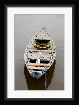 Framed Lone wooden boat, Santarem, Rio Tapajos, Brazil, Amazon Print
