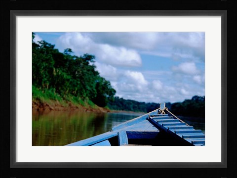 Framed Canoe on the Tambopata River, Peruvian Amazon, Peru Print