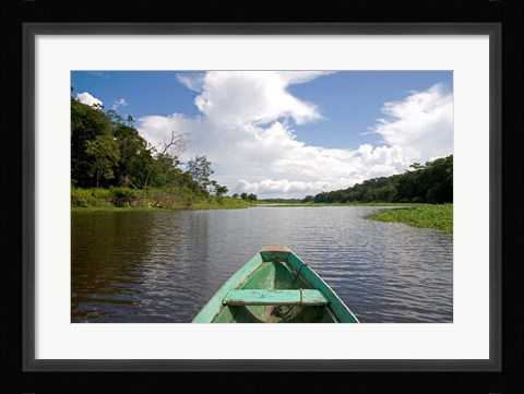 Framed Dugout canoe, Boat, Arasa River, Amazon, Brazil Print