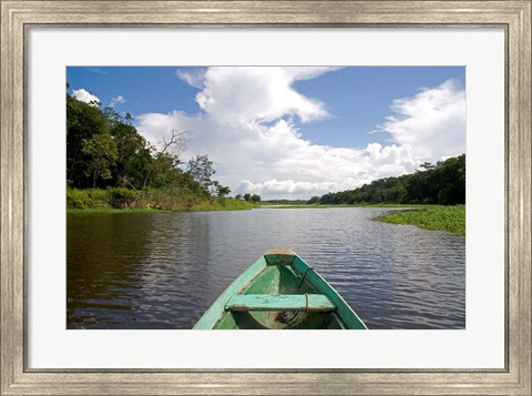 Framed Dugout canoe, Boat, Arasa River, Amazon, Brazil Print
