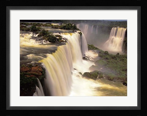 Framed Towering Igwacu Falls Thunders, Brazil Print
