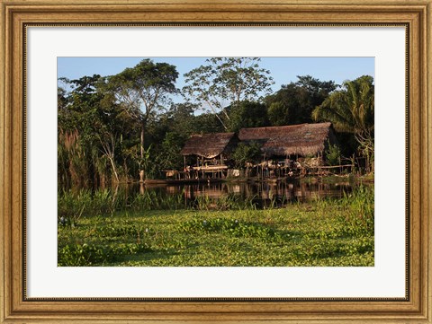 Framed Scenes along the Amazon River in Peru Print