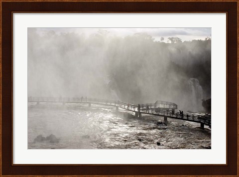 Framed Lookout Engulfed in Mist, Iguassu Falls, Brazil Print