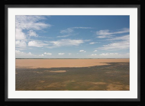 Framed Meeting of the waters at Santarem, Amazon, Brazil Print