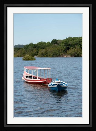 Framed Fishing boats, Amazon, Brazil Print