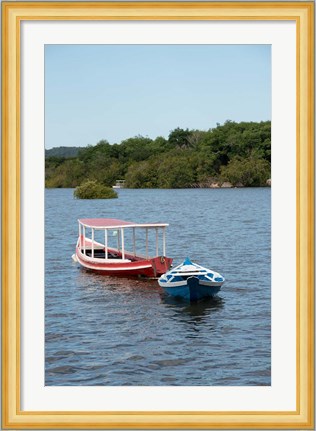Framed Fishing boats, Amazon, Brazil Print