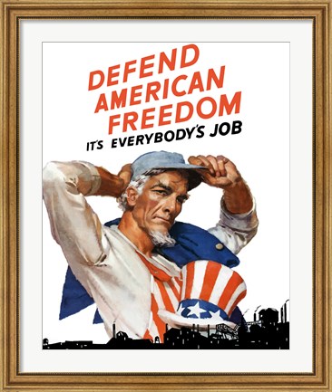 Framed Defend American Freedom Print