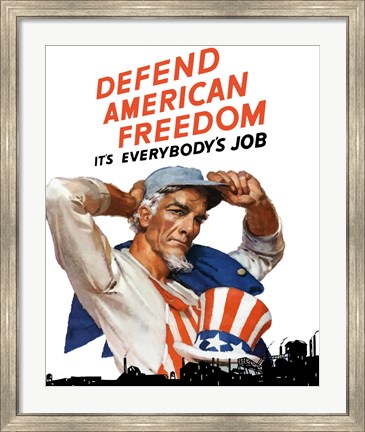 Framed Defend American Freedom Print