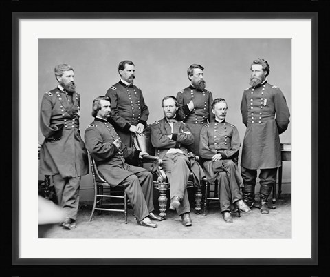 Framed General Sherman and His Staff Print