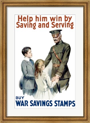 Framed Help Him Win by Saving and Serving Print