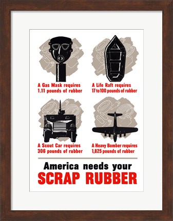 Framed America Needs Your Scrap Rubber Print