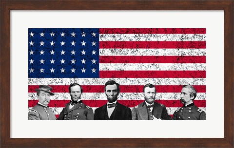 Framed Top Union Generals of the American Civil War Print