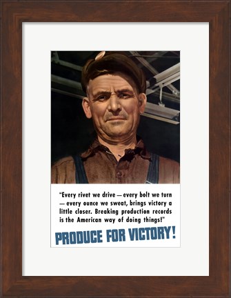 Framed Produce for Victory Print
