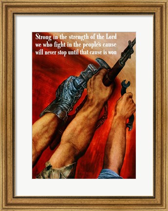 Framed Hands with Tools and Guns Print