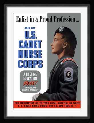 Framed US Cadet Nurse Corps - A Lifetime Education Free Print