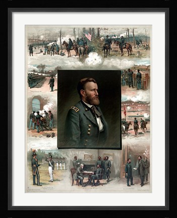 Framed Ulysses S Grant and His Achievements Print