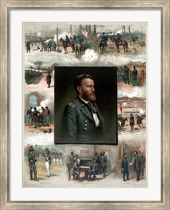 Framed Ulysses S Grant and His Achievements Print