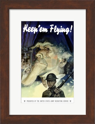Framed Keep &#39;Em Flying War Poster Print