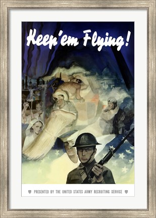 Framed Keep &#39;Em Flying War Poster Print
