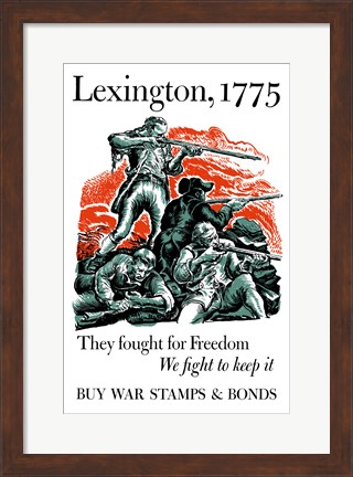 Framed Lexington, 1775 War Poster Print