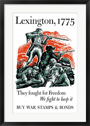 Framed Lexington, 1775 War Poster Print