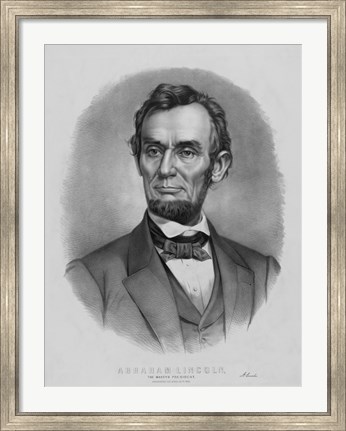 Framed Vintage Abraham Lincoln (black &amp; white) Print