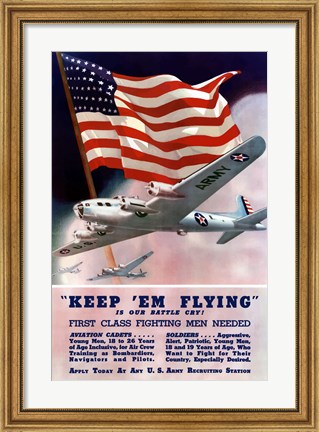 Framed Keep &#39;Em Flying Is Our Battle Cry Print