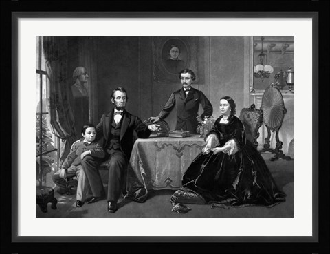 Framed President Abraham Lincoln and His Family Print