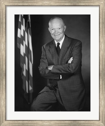Framed Portrait of President Dwight D Eisenhower Print