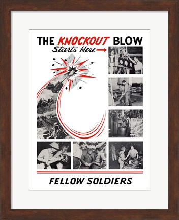 Framed Knockout Blow Starts Here Print
