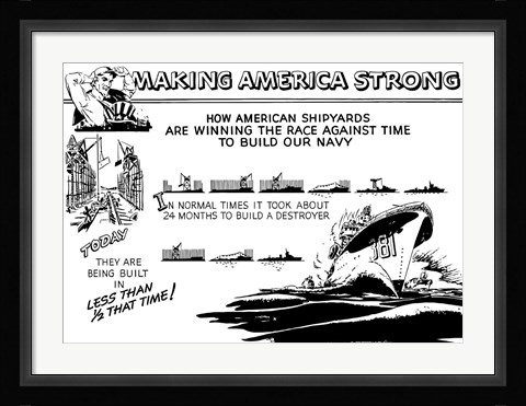 Framed Making America Strong - Shipyards Print