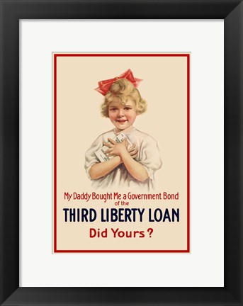 Framed Third Liberty Loan Poster Print