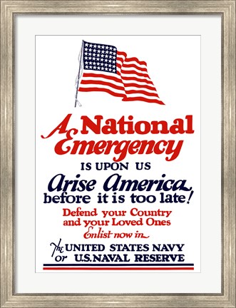 Framed National emergency, Arise America Print